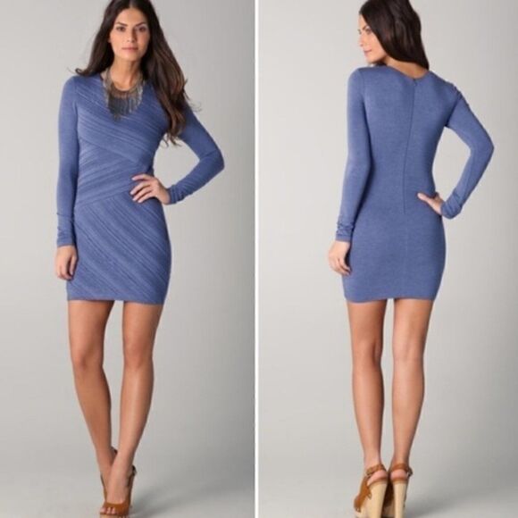 Torn by Ronny Kobo Gray Tara Pleated Long Sleeve Dress - Picture 9 of 9